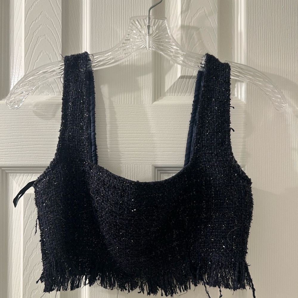 Sparkly tweed ultra crop top